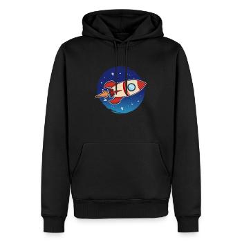 Fast Rocket se lance dans l'espace - Sweat à capuche Premium bio Homme - noir - Devant - Nico (187cm)