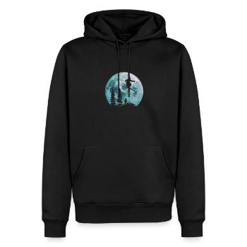 Skier devant les skieurs de la lune - Sweat à capuche Premium bio Homme - noir - Devant - Nico (187cm)