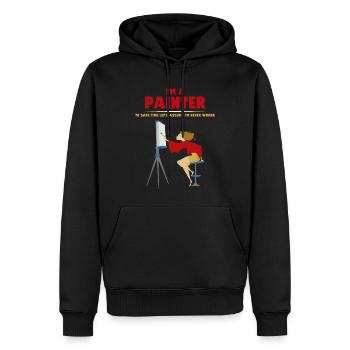 Peintre Peintre Métier Dessinateur Artiste - Sweat à capuche Premium bio Homme - noir - Devant - Nico (187cm)