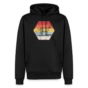 GOAT - Sweat à capuche Premium bio Homme - noir - Devant - Nico (187cm)