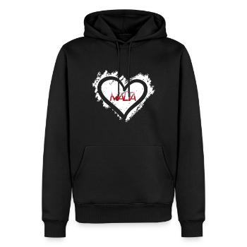 Malta Europa - Männer Premium Bio Hoodie - Schwarz - Vorne - Nico (187cm)
