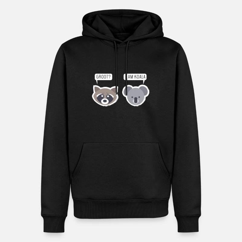 Koala - Männer Premium Bio Hoodie - Schwarz