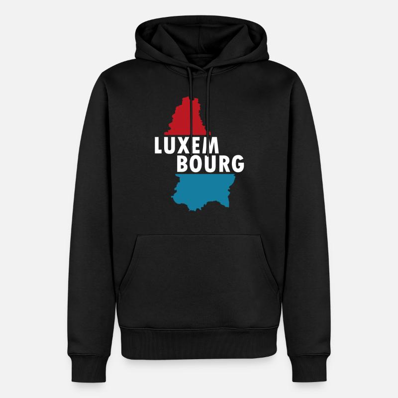 Luxembourg - Sweat à capuche Premium bio Homme - noir