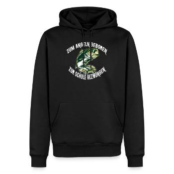 Pêche pour les pêcheurs nés à l'école de GEZWUNGEN - Sweat à capuche Premium bio Homme - noir - Devant - Nico (187cm)