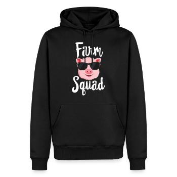 Farm Squad Pig TShirt Drôle Enfants Garçons Fermier - Sweat à capuche Premium bio Homme - noir - Devant - Nico (187cm)
