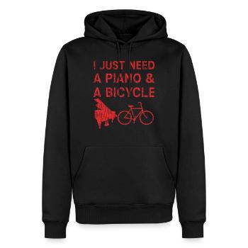 Piano - Sweat à capuche Premium bio Homme - noir - Devant - Nico (187cm)