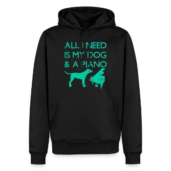 Hund Klavier Haustier Piano Instrument - Sweat à capuche Premium bio Homme - noir - Devant - Nico (187cm)