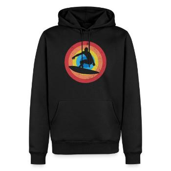 Planche de surf surfer - Sweat à capuche Premium bio Homme - noir - Devant - Nico (187cm)