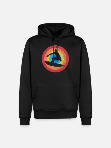 Surfer Surfboard - Men’s Premium Organic Hoodie - black