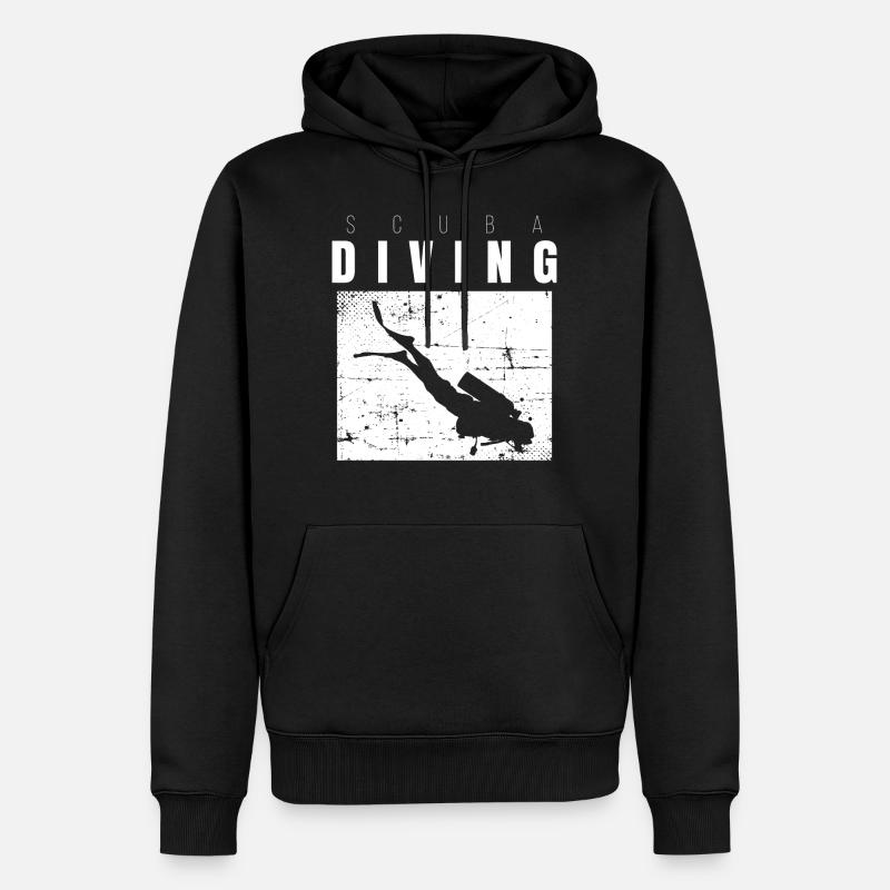 Plongée - Sweat à capuche Premium bio Homme - noir