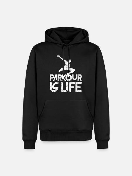 parkour - Männer Premium Bio Hoodie - Schwarz