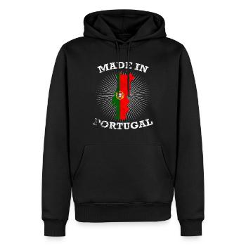 Portugal - Sweat à capuche Premium bio Homme - noir - Devant - Nico (187cm)