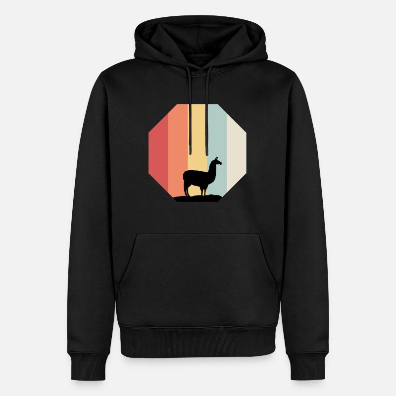 Alpaka - Männer Premium Bio Hoodie - Schwarz