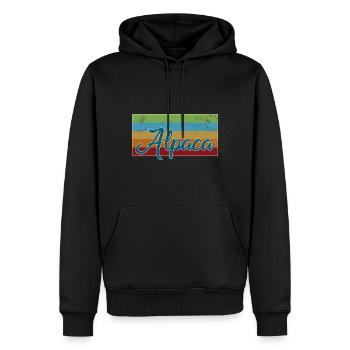 Alpaka - Männer Premium Bio Hoodie - Schwarz - Vorne - Nico (187cm)