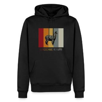 Alpaka - Männer Premium Bio Hoodie - Schwarz - Vorne - Nico (187cm)