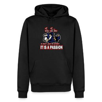 jiu jitsu - jiu-jitsu - Sweat à capuche Premium bio Homme - noir - Devant - Nico (187cm)