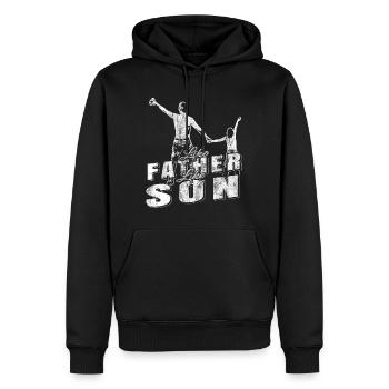 Père et fils - Sweat à capuche Premium bio Homme - noir - Devant - Nico (187cm)