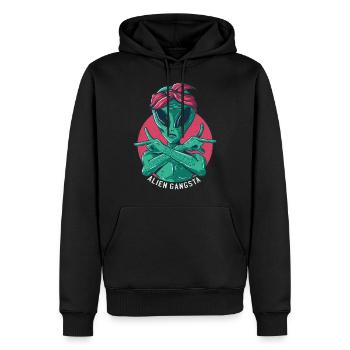 étranger - Sweat à capuche Premium bio Homme - noir - Devant - Nico (187cm)