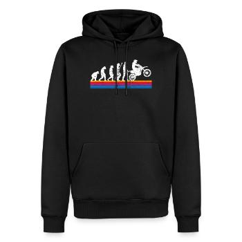 Motocross Dirtbike Evolution - Männer Premium Bio Hoodie - Schwarz - Vorne - Nico (187cm)