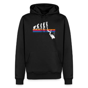 plongée - Sweat à capuche Premium bio Homme - noir - Devant - Nico (187cm)