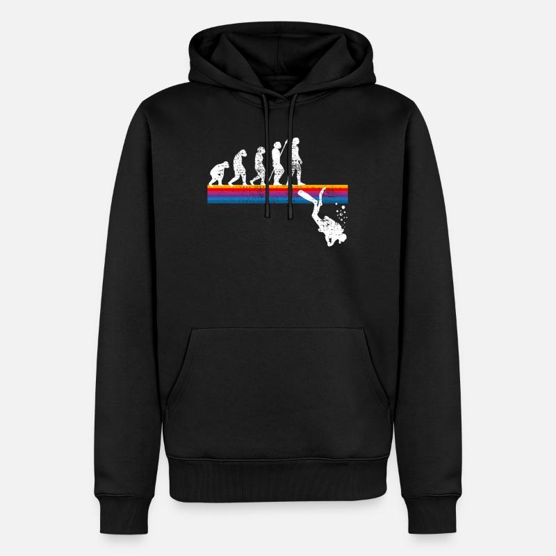 plongée - Sweat à capuche Premium bio Homme - noir