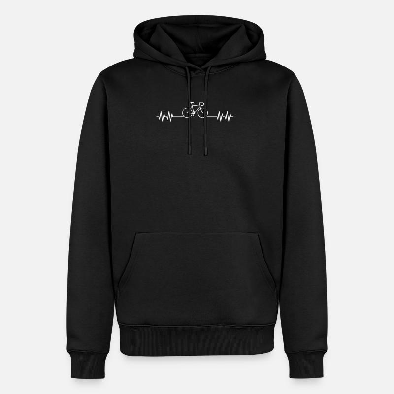 Rythme cardiaque - Sweat à capuche Premium bio Homme - noir