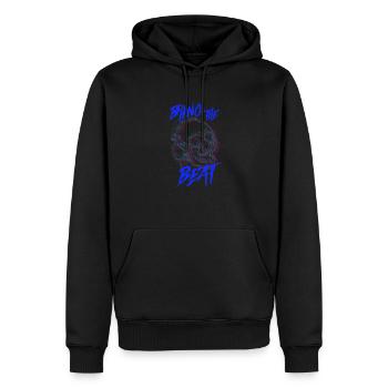 Crâne avec des écouteurs - Sweat à capuche Premium bio Homme - noir - Devant - Nico (187cm)