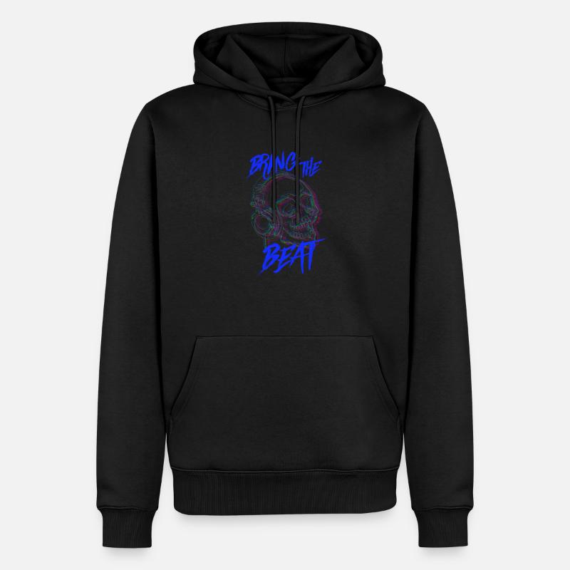 Crâne avec des écouteurs - Sweat à capuche Premium bio Homme - noir