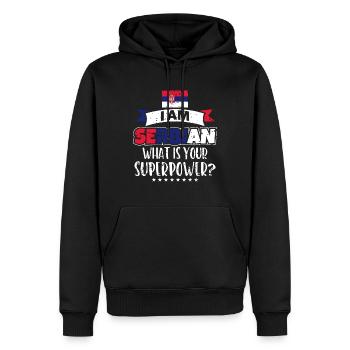 Serbien - Männer Premium Bio Hoodie - Schwarz - Vorne - Nico (187cm)