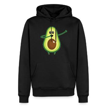 Tampon à l'avocat - Sweat à capuche Premium bio Homme - noir - Devant - Nico (187cm)