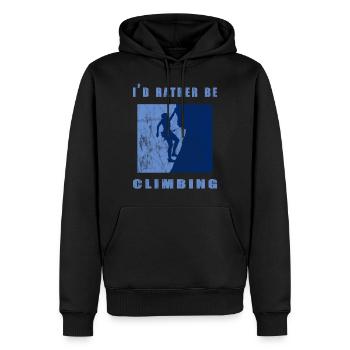 I would rather climb - Men’s Premium Organic Hoodie - black - Front - Nico (187cm)