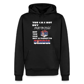 Serbie - Sweat à capuche Premium bio Homme - noir - Devant - Nico (187cm)