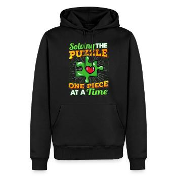 Pièce de puzzle - Sweat à capuche Premium bio Homme - noir - Devant - Nico (187cm)