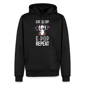 Mangez Sommeil KPop Répétez TShirt Ados Panda KPop - Sweat à capuche Premium bio Homme - noir - Devant - Nico (187cm)