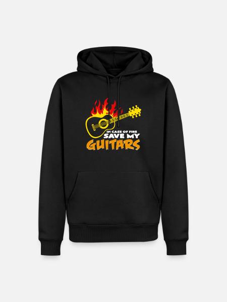 guitars - Men’s Premium Organic Hoodie - black