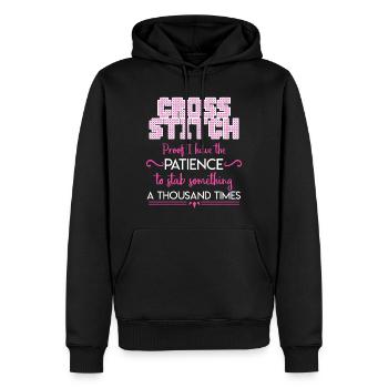 Kreuzstich Kreuzstich Lustige Nadelspitze - Männer Premium Bio Hoodie - Schwarz - Vorne - Nico (187cm)