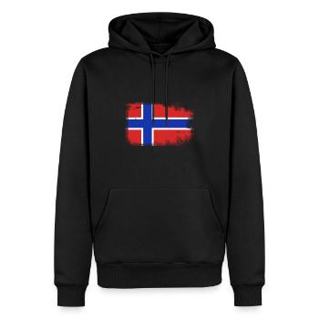 Norwegen Geschenk Fahne Karte Fjord - Männer Premium Bio Hoodie - Schwarz - Vorne - Nico (187cm)