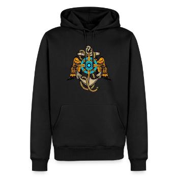 Anchors with wings - Men’s Premium Organic Hoodie - black - Front - Nico (187cm)