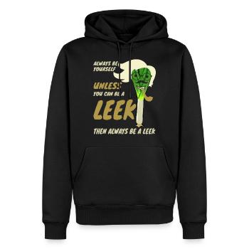 Leek - Men’s Premium Organic Hoodie - black - Front - Nico (187cm)
