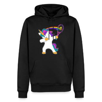 chemise de tennis licorne - Sweat à capuche Premium bio Homme - noir - Devant - Nico (187cm)