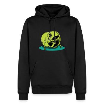 Musique de tambour - Sweat à capuche Premium bio Homme - noir - Devant - Nico (187cm)