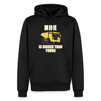 Bagger - Muldenkipper - Baustelle - Männer Premium Bio Hoodie - Schwarz - Vorne - Nico (187cm)