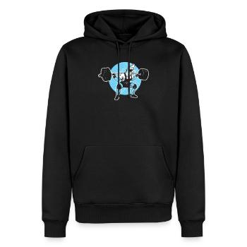 Fitness Gym Muscles Formation Requin Haltérophilie - Sweat à capuche Premium bio Homme - noir - Devant - Nico (187cm)