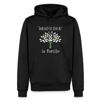 La résistance est fertile - Sweat à capuche Premium bio Homme - noir - Devant - Nico (187cm)