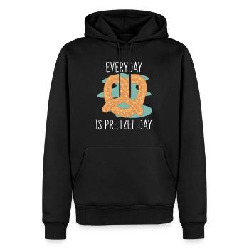 Pretzel chocolate gift - Men’s Premium Organic Hoodie - black - Front - Nico (187cm)