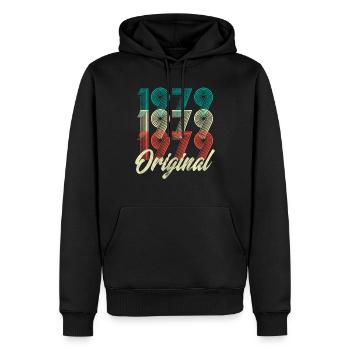 40th Birthday - 1979 Original Vintage Shirt - Men’s Premium Organic Hoodie - black - Front - Nico (187cm)