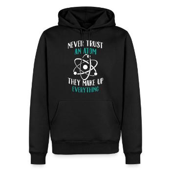 Traue niemals einem Atom - Männer Premium Bio Hoodie - Schwarz - Vorne - Nico (187cm)