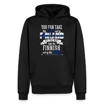 Finlande - Sweat à capuche Premium bio Homme - noir - Devant - Nico (187cm)