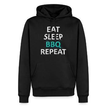 BBQ - Männer Premium Bio Hoodie - Schwarz - Vorne - Nico (187cm)