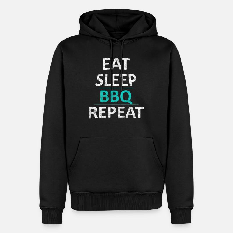 BBQ - Männer Premium Bio Hoodie - Schwarz